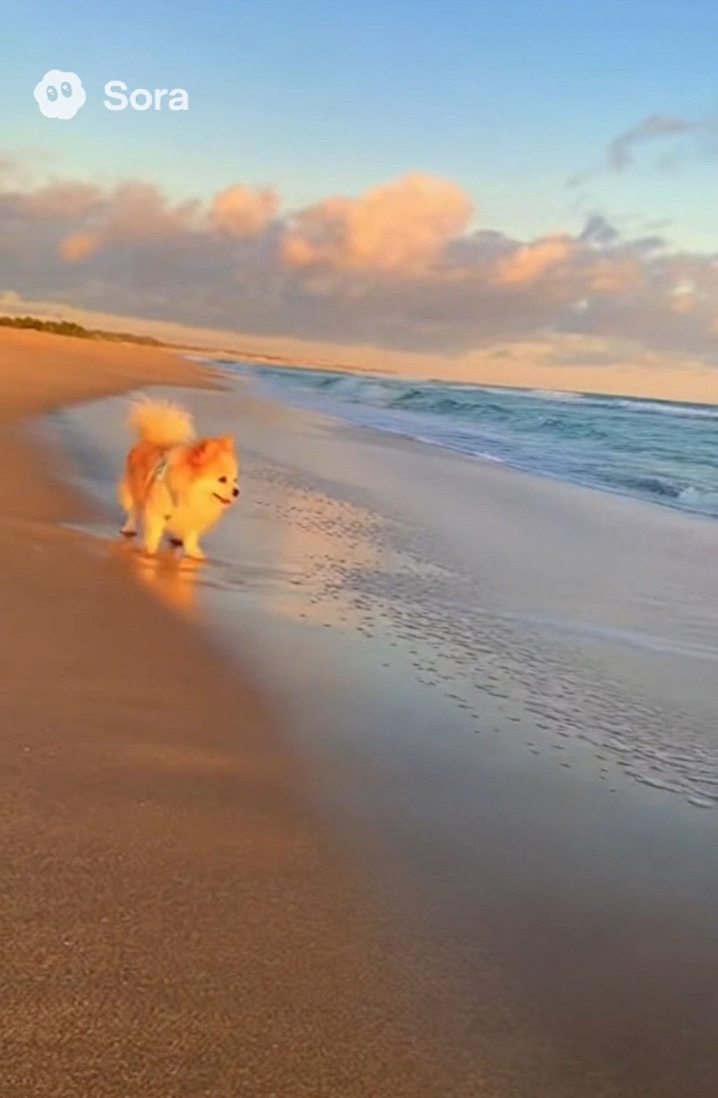 Little dog on the beach